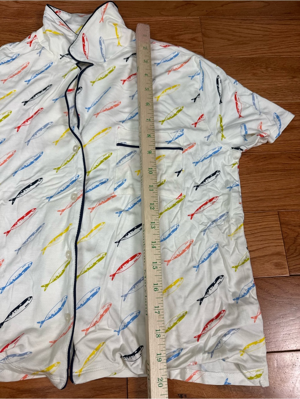 Aerie Real Soft Sardine Print Pajama Set Fisherman - Picture 8 of 10